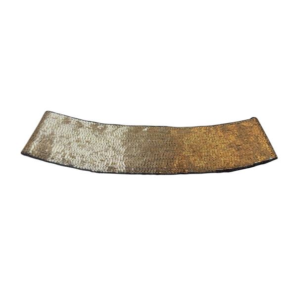 Vtg with Tags Christian Dior Ceintures M/L Gold Beaded Satin Lined Waist Belt - Picture 6 of 10